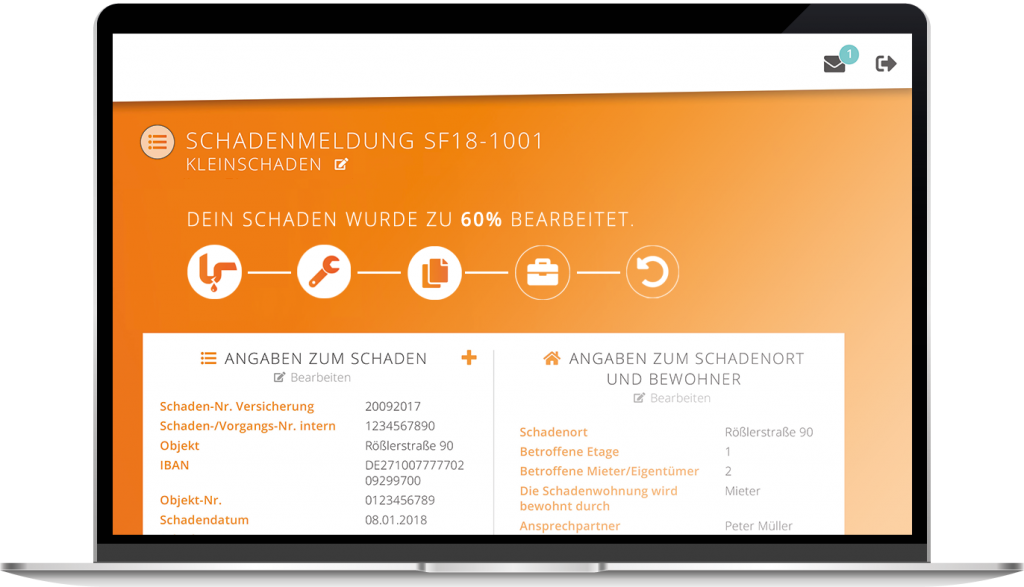 Immobilienverwalter Zusammenarbeit Ansicht Live Link Mieter